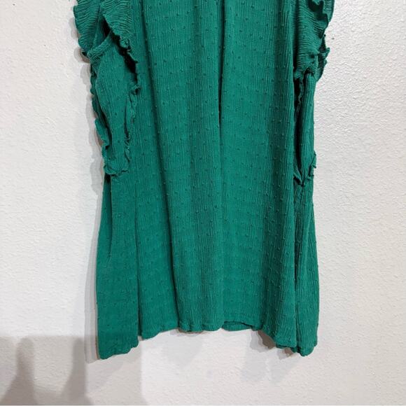 Anthropologie Maeve Green Swiss Dot Sleeveless Blouse Sz M - Picture 4 of 11